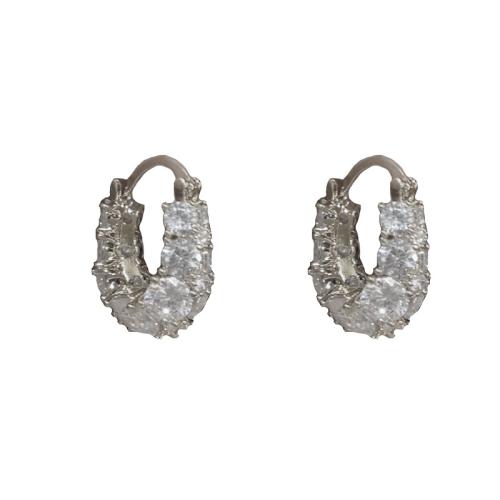 Cubic Zirconia Micro Pave Brass Earring, real gold plated, micro pave cubic zirconia & for woman 