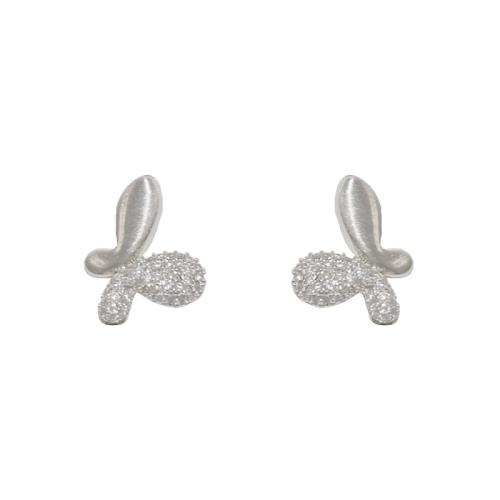 Cubic Zirconia Micro Pave Brass Earring, Butterfly, real gold plated, micro pave cubic zirconia & for woman 