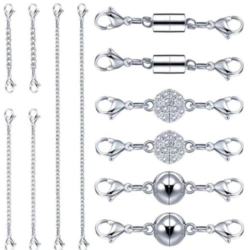 Zinc Alloy Magnetic Clasp, 12 pieces & DIY, silver color 