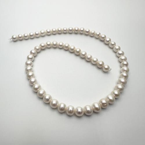 Natural Freshwater Pearl Loose Beads, Slightly Round, DIY, white, 7-8mm Approx 37 cm 