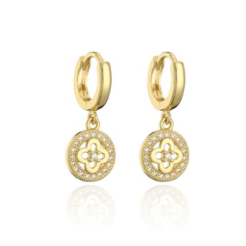 Cubic Zirconia Micro Pave Brass Earring, fashion jewelry & micro pave cubic zirconia & for woman 