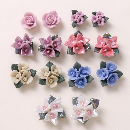 Perles porcelaine fleur, DIY & normes différentes pour le choix, plus de couleurs à choisir, Environ Vendu par sac[