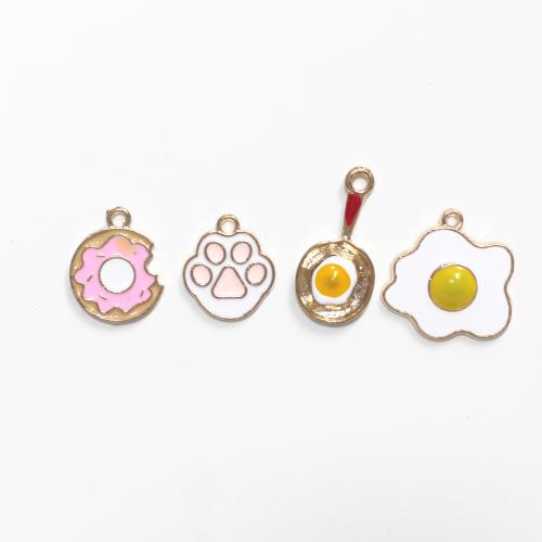 Zinc Alloy Enamel Pendants, gold color plated, DIY 