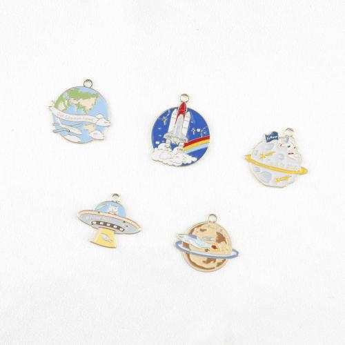 Zinc Alloy Enamel Pendants, plated, DIY 