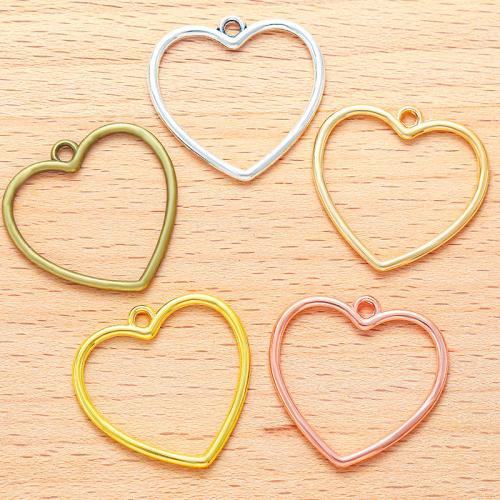 Zinc Alloy Heart Pendants, plated, DIY 