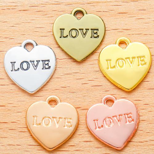 Zinc Alloy Heart Pendants, plated, DIY 