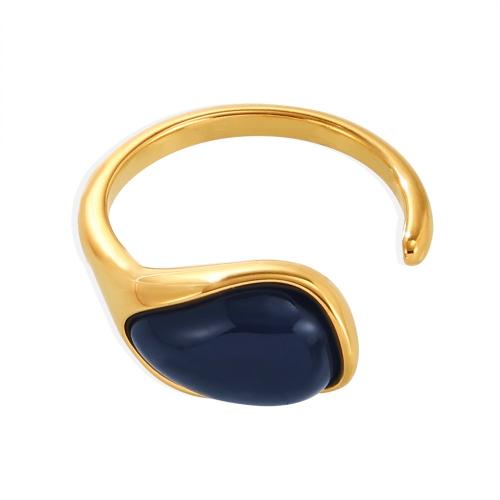 Titanium Steel Finger Ring, with Resin, plated, fashion jewelry & for woman US Ring 