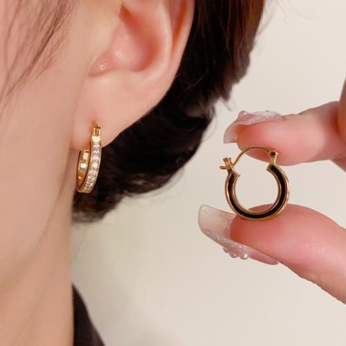 Cubic Zirconia Micro Pave Brass Earring, real gold plated, micro pave cubic zirconia & for woman 