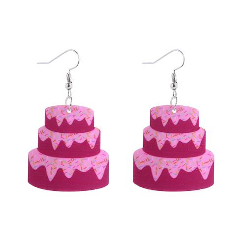 Acrylic Drop Earring, Zinc Alloy, with Acrylic, printing & for woman 