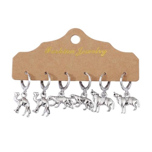 Zinc Alloy Drop Earring, plated, three pieces & Unisex silver color 