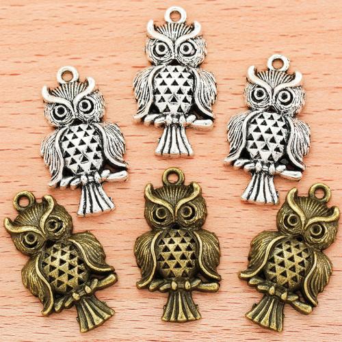 Zinc Alloy Animal Pendants, Owl, plated, DIY 