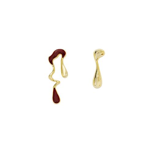 Asymmetric Earrings, Brass, fashion jewelry & for woman & enamel 