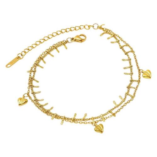 Stainless Steel Charm Bracelet, 304 Stainless Steel, 18K gold plated, fashion jewelry & for woman, golden [