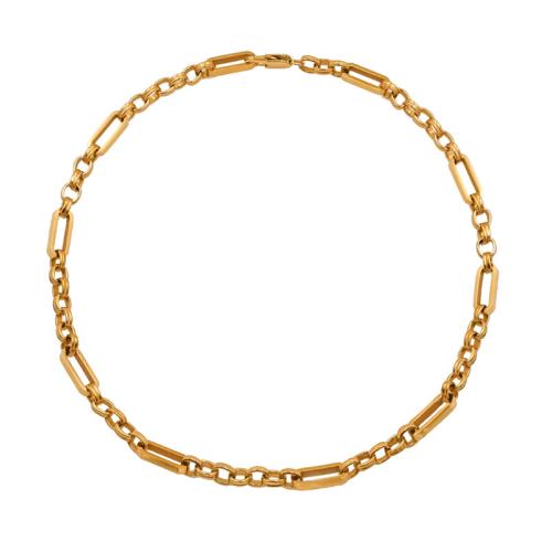 Titanium Steel Chain Necklace, fashion jewelry & for woman, golden Approx 48 cm 