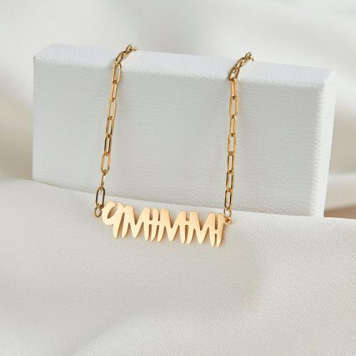 acero inoxidable 304 collar, Cada texto personalizado debe tener menos de 10 letras & Joyería & para mujer, dorado, longitud:aproximado 45 cm, Vendido por UD