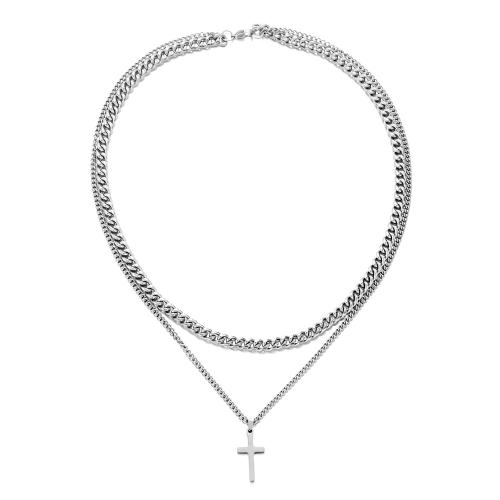 Stainless Steel Jewelry Necklace, 304 Stainless Steel, Double Layer & fashion jewelry & for man Approx 50 cm 