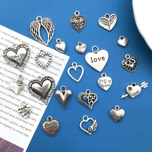 Zinc Alloy Heart Pendants, DIY 