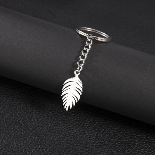 Stainless Steel Key Chain, 304 Stainless Steel, Leaf, plated, fashion jewelry 