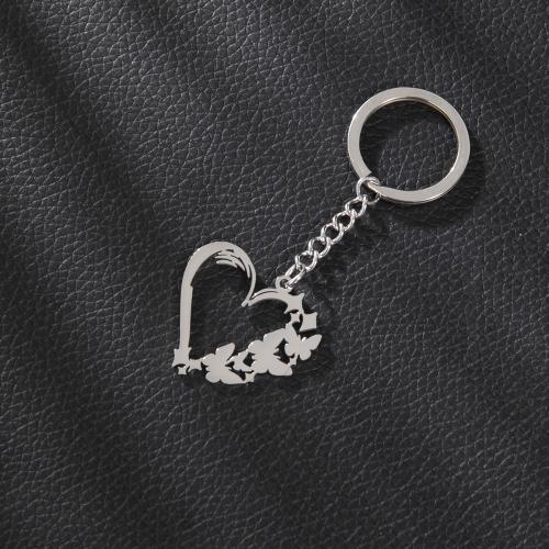 Stainless Steel Key Chain, 304 Stainless Steel, Heart, plated, fashion jewelry 