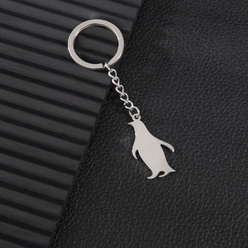 Stainless Steel Key Chain, 304 Stainless Steel, Penguin, plated, fashion jewelry 