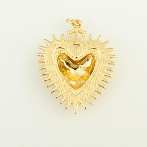 Brass Heart Pendants, gold color plated, DIY 