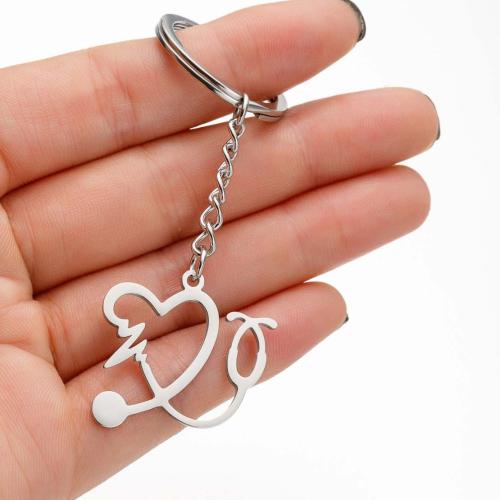 Stainless Steel Key Chain, 304 Stainless Steel, Heart, plated, fashion jewelry 