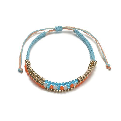 Мода ювелирные изделия anklet, Нейлоновый шнурок, с Кристаллы & Пластик с медным покрытием, ювелирные изделия моды & многослойный, разноцветный, продается PC