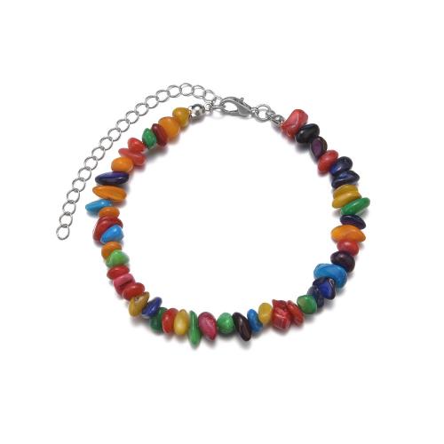 Tobillera de joyería de moda, Piedras preciosas, con fundición, multicolor, Vendido por UD