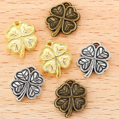 Zinc Alloy Clover Pendant, Four Leaf Clover, plated, DIY 