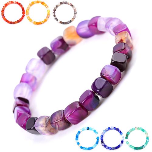 Agate Bracelet, Square, handmade, fashion jewelry & Unisex Approx 7.3-7.5 Inch 