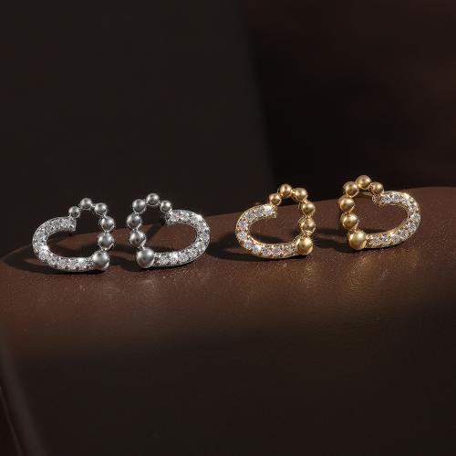 Rhinestone Brass Stud Earring, fashion jewelry & for woman & with rhinestone [