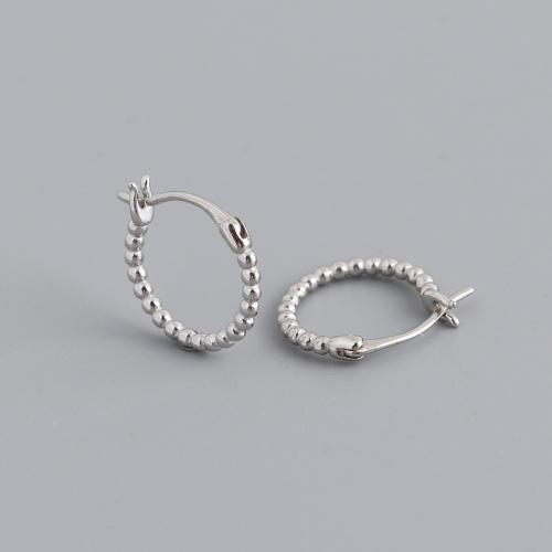 Boucle d'oreille en argent sterling Hoop, Argent sterling 925, bijoux de mode & pour femme, plus de couleurs à choisir, Vendu par paire[