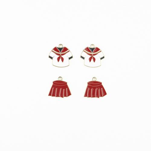 Zinc Alloy Enamel Pendants, Garment, gold color plated, DIY 