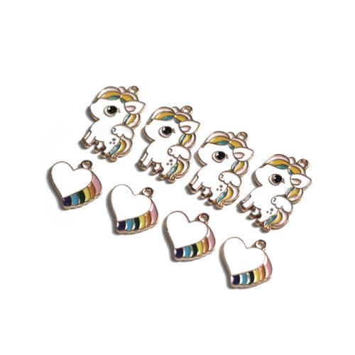 Zinc Alloy Enamel Pendants, gold color plated, DIY 