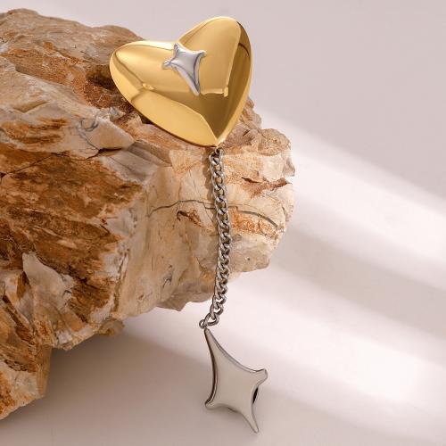 304 Stainless Steel Brooch, Heart, plated, for woman [