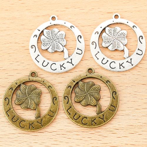 Zinc Alloy Clover Pendant, Four Leaf Clover, plated, DIY 