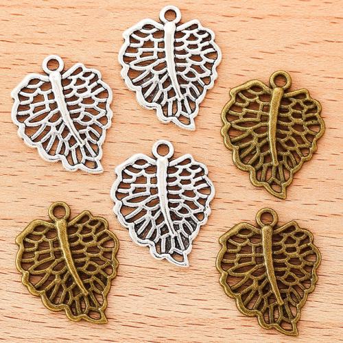 Pendentifs feuilles en alliage de zinc , Placage, DIY, plus de couleurs à choisir Vendu par sac