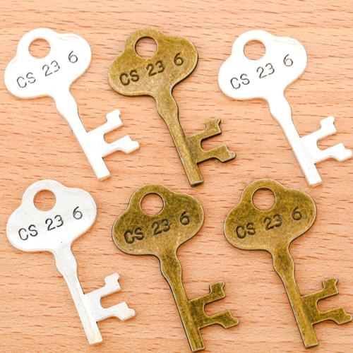 Zinc Alloy Key Pendants, plated, DIY 