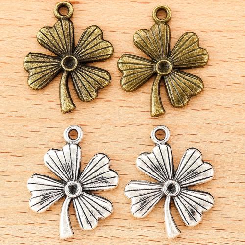 Zinc Alloy Clover Pendant, Four Leaf Clover, plated, DIY 