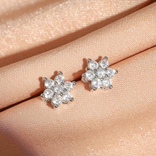 Cubic Zirconia Micro Pave Brass Earring, fashion jewelry & micro pave cubic zirconia & for woman 