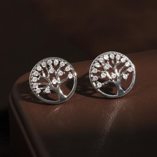 Cubic Zirconia Micro Pave Brass Earring, fashion jewelry & micro pave cubic zirconia & for woman [