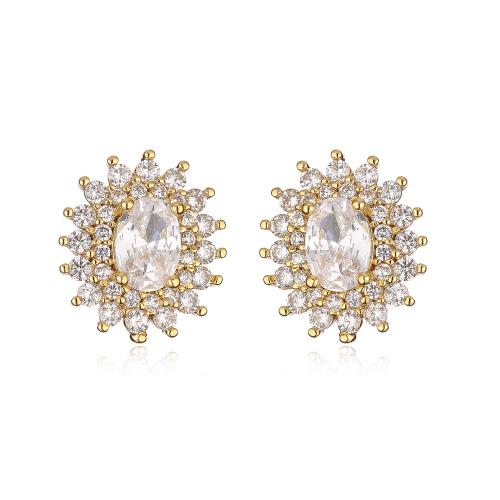 Cubic Zirconia Micro Pave Brass Earring, fashion jewelry & micro pave cubic zirconia & for woman 