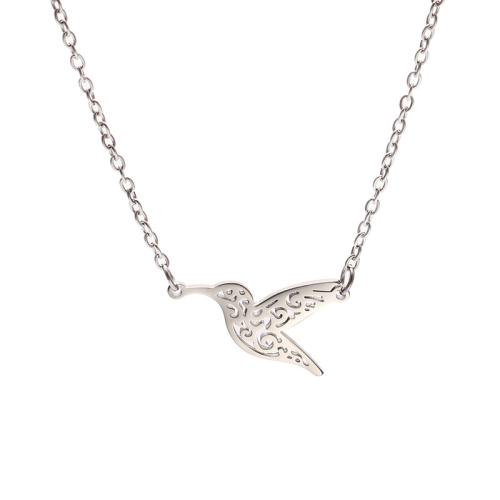 Stainless Steel Jewelry Necklace, 304 Stainless Steel, swallow, fashion jewelry & for woman & hollow, original color Approx 52 cm 