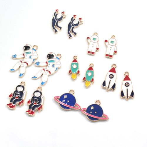 Zinc Alloy Enamel Pendants, gold color plated, DIY 