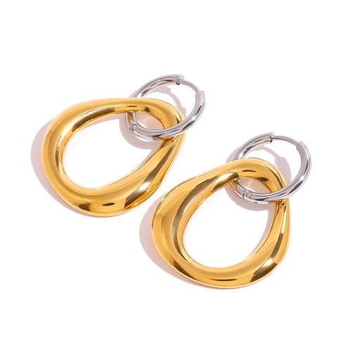 Stainless Steel Drop Earring, 304 Stainless Steel, gold color plated, fashion jewelry, golden 