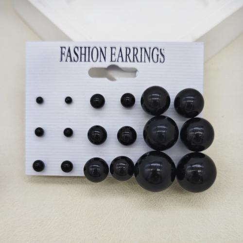 Plastic Stud Earring, Plastic Pearl, fashion jewelry 