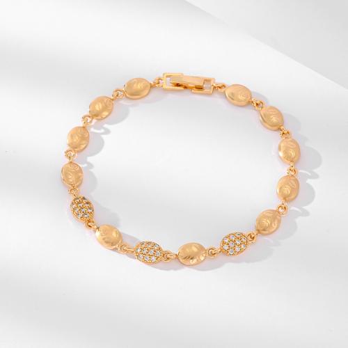 Cúbicos Circonia pulsera Latón de Micro pavimenta, metal, chapado, diferentes estilos para la opción & micro arcilla de zirconia cúbica & para mujer, dorado, Vendido por UD