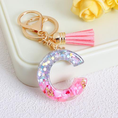 Zinc Alloy Key Clasp, with Resin, epoxy gel, multifunctional golden, Product package size 