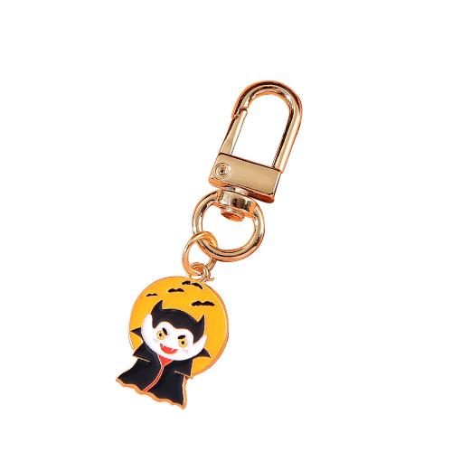 Zinc Alloy Key Clasp, Halloween Design & multifunctional & enamel, golden, Product package size 