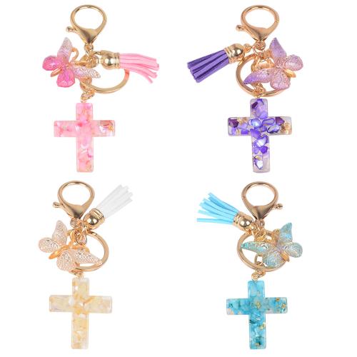 Zinc Alloy Key Clasp, with Gemstone & Resin, epoxy gel, multifunctional 